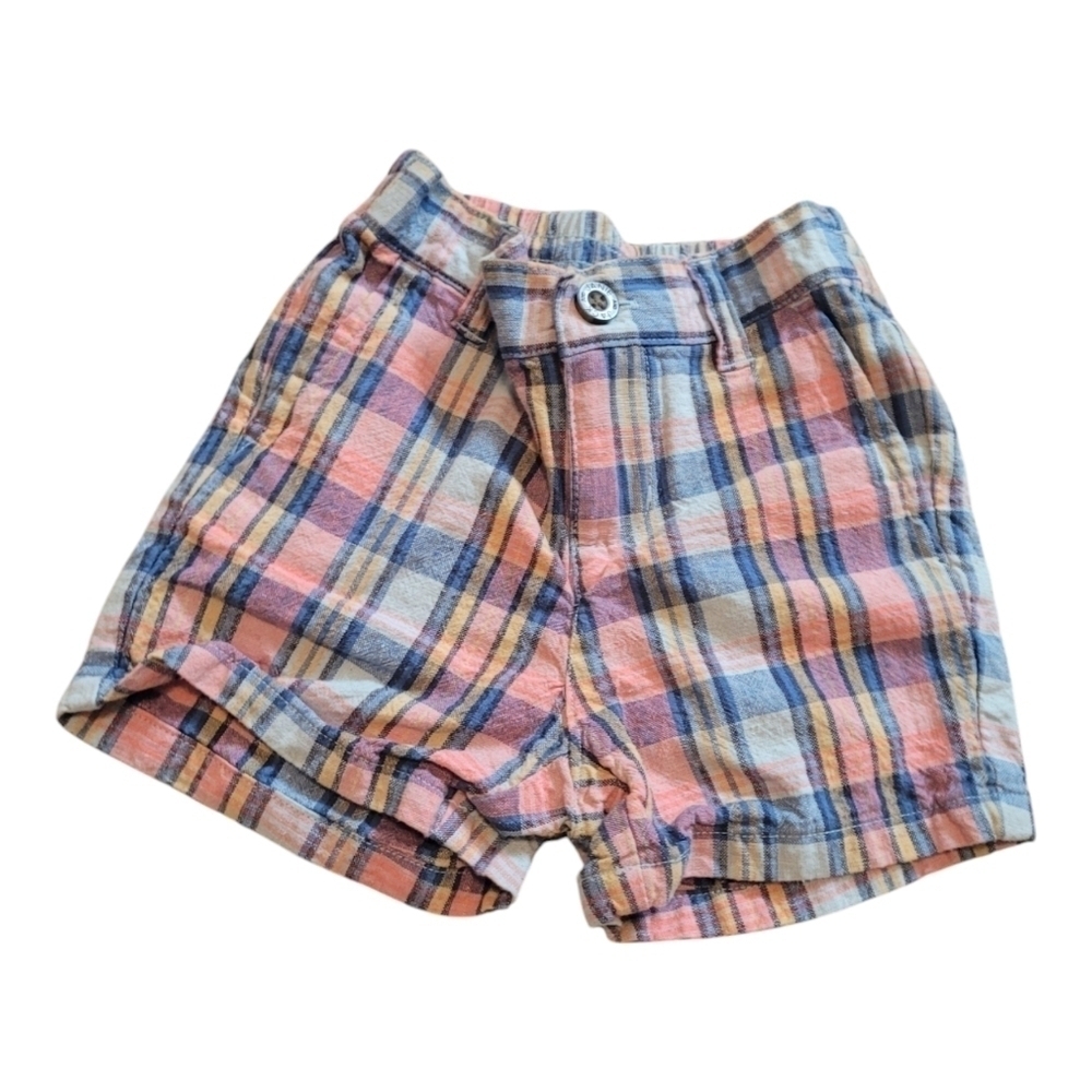 Janie And Jack Kids Plaid Colorful Shorts Size 6-12 Months